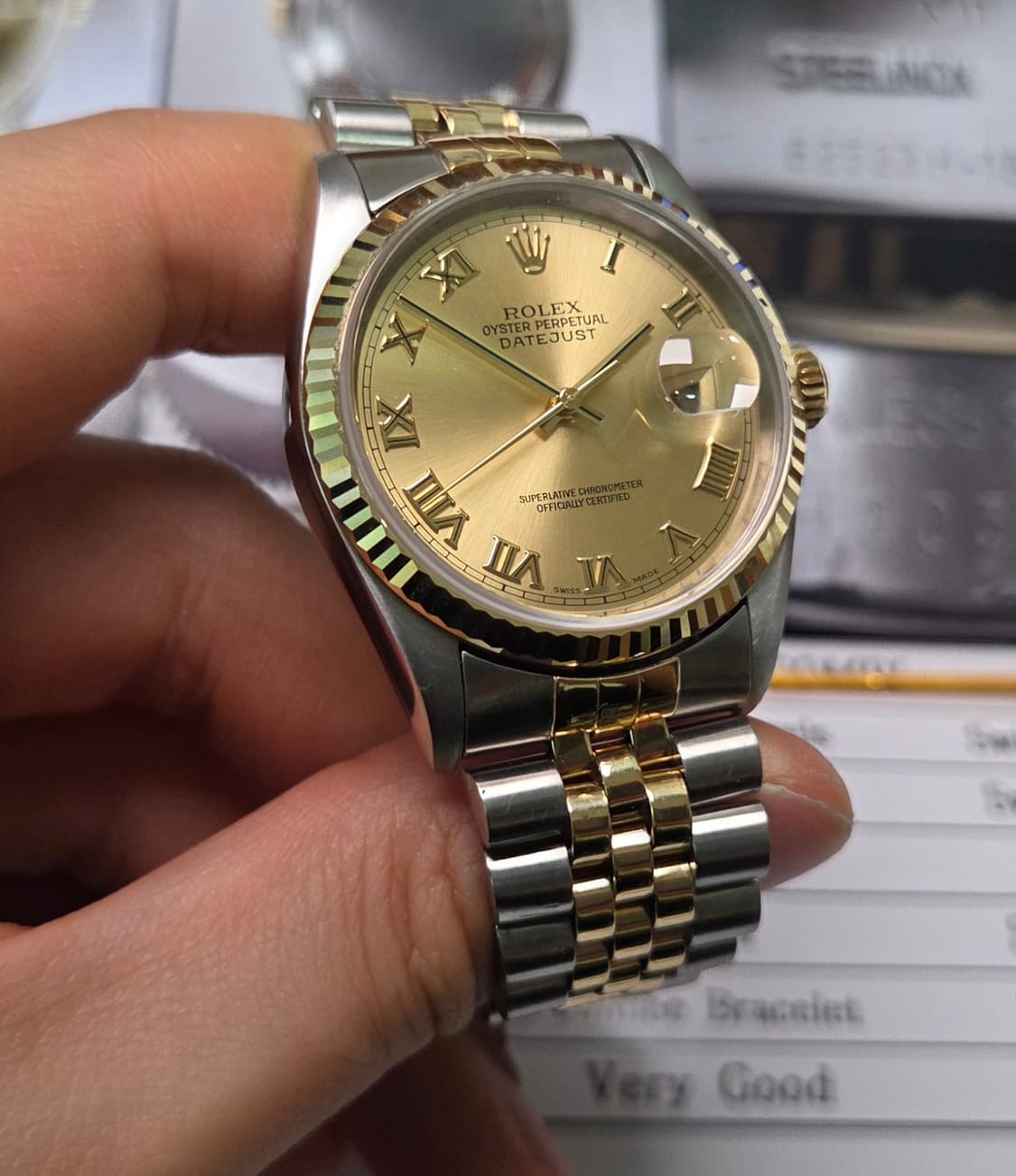 롤렉스 데이저스트 16233 18k콤비 골드로만판 후기형 쥬빌리줄 (감정 상품이미지3