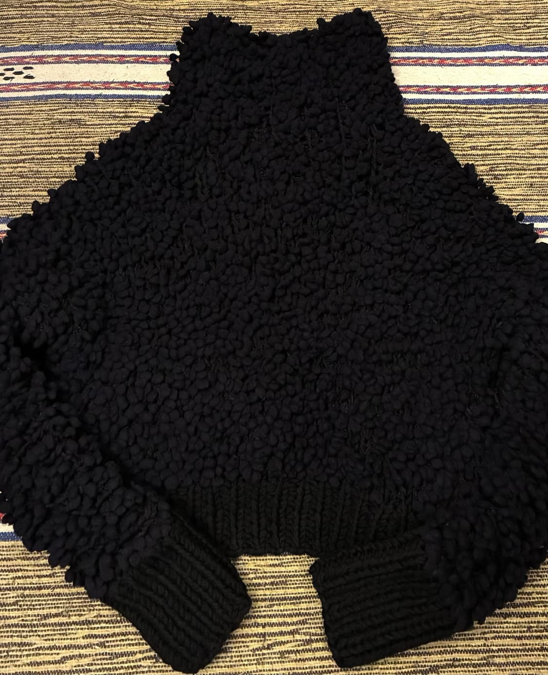 (XS)MM6 메종 마르지엘라 크롭 부클레 니트 가디건 블랙 상품이미지6