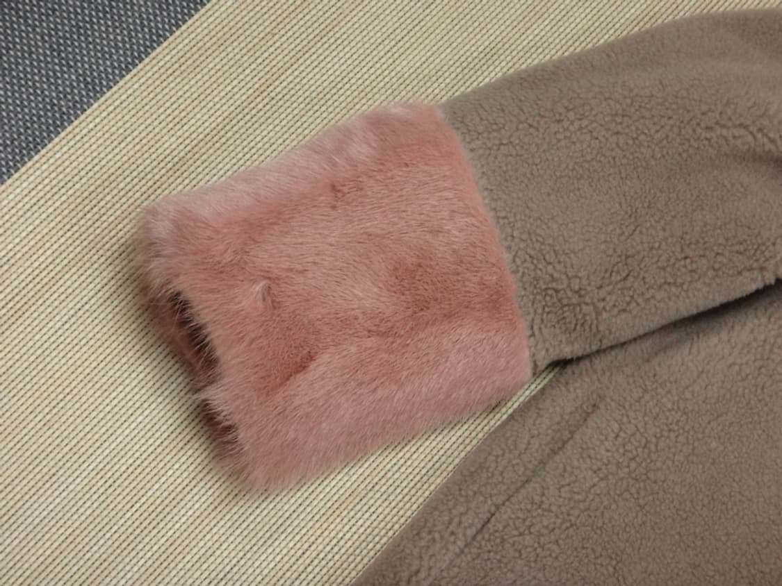 (L/77) 라삐아프 밍크배색 부클 울 코트 상품이미지7