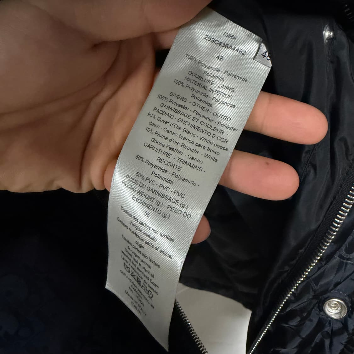 [S+급/풀구성] 디올 오블리크 퀄팅자켓 패딩 블랙 48 상품이미지5