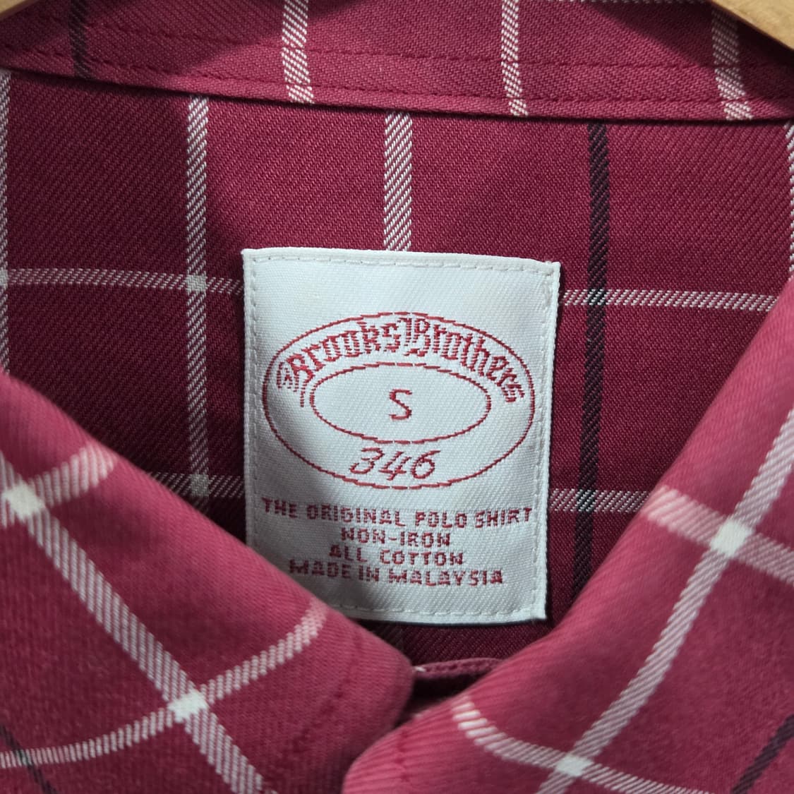 브룩스브라더스 버튼다운 체크셔츠 S 상품이미지3