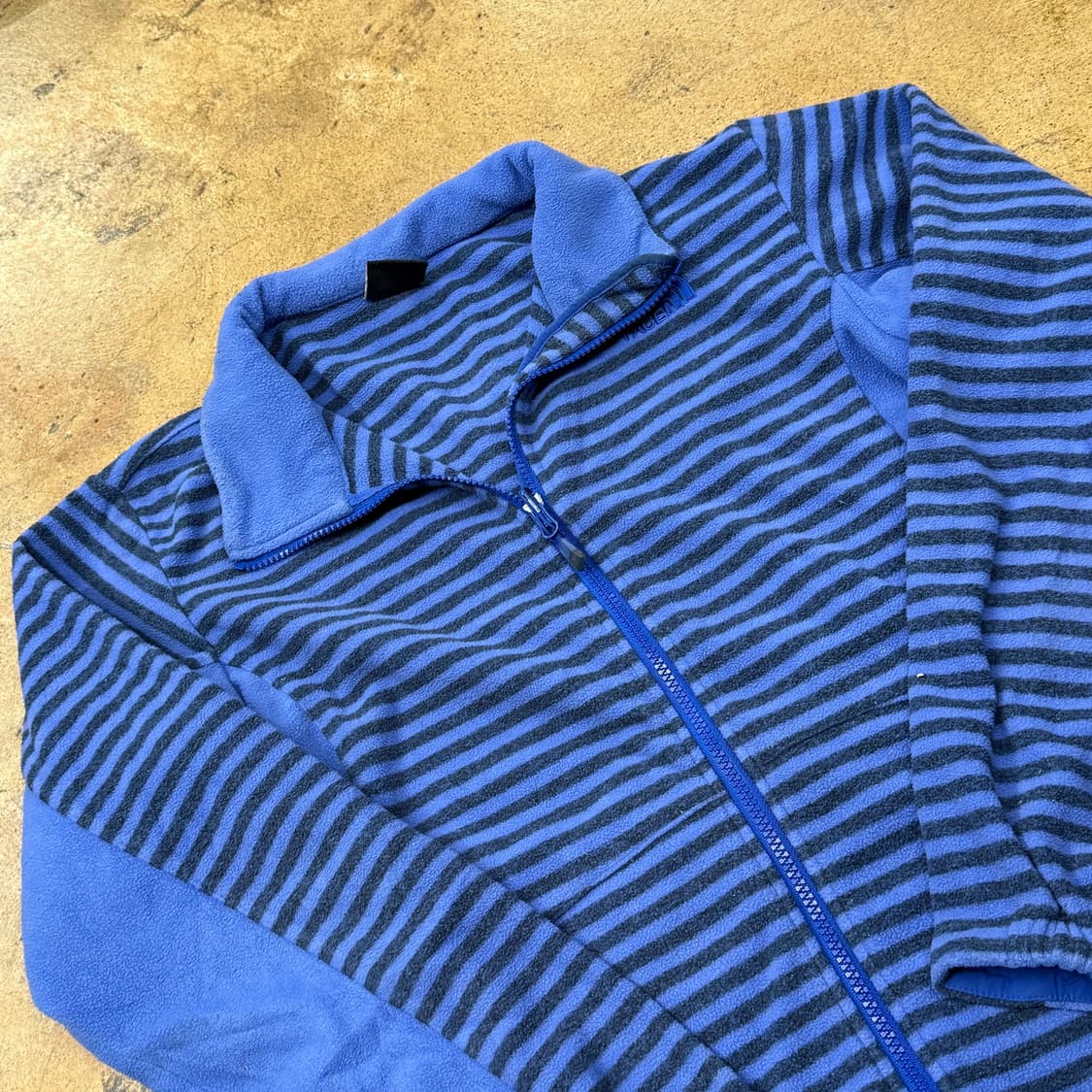 노스페이스 블루 네이비 스트라이프 후리스 플리스 집업 상품이미지1