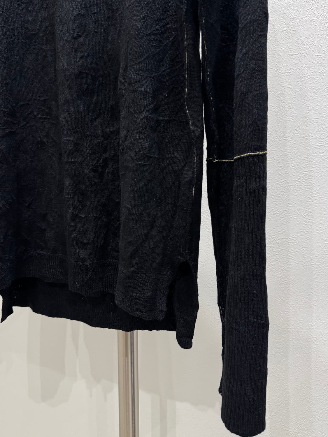 요지야마모토 뿌르옴므 17aw 크링클 컷오프 니트 상품이미지4