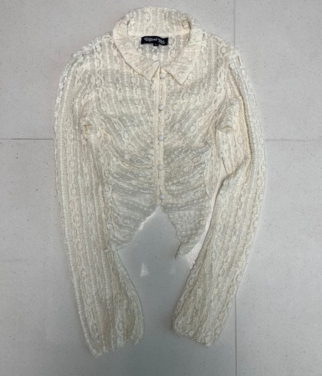 익스파이어드걸 클로이 레이스 블라우스 크림 상품이미지3