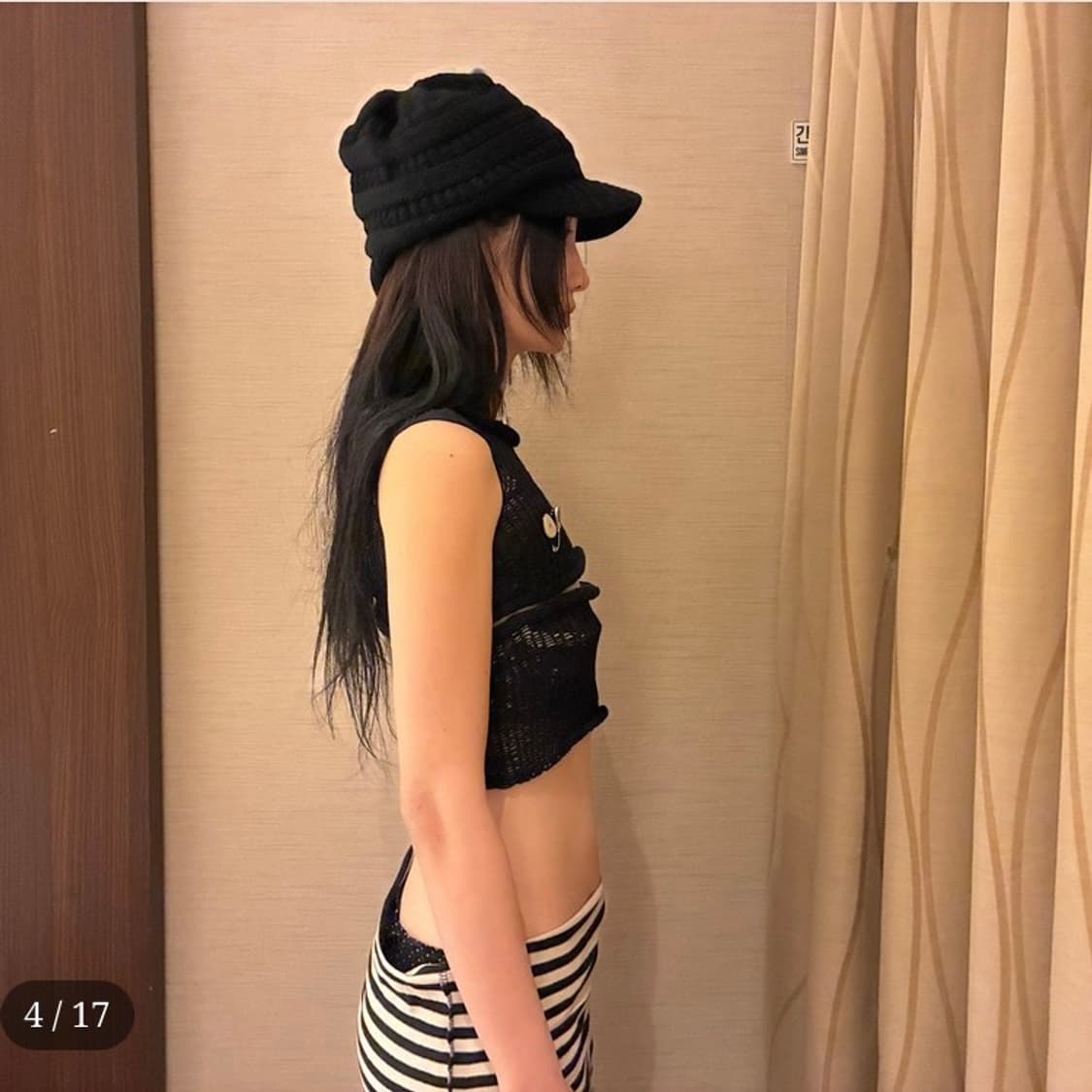 Cozyinme 버튼 니트캡 블랙 상품이미지2