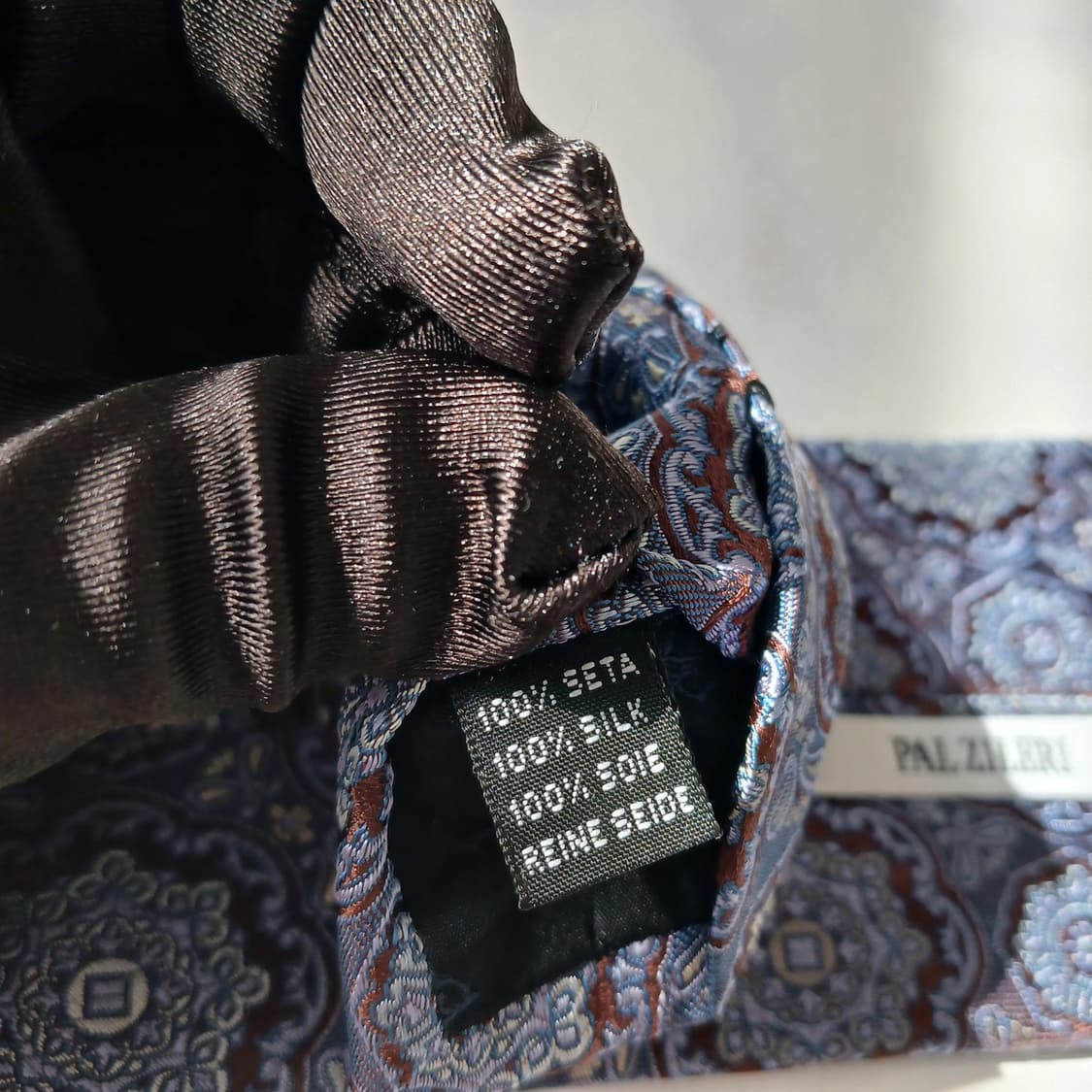 빨질레리 실크 블루 페이즐리 넥타이 8.6cm S~A+등급 E797 상품이미지8