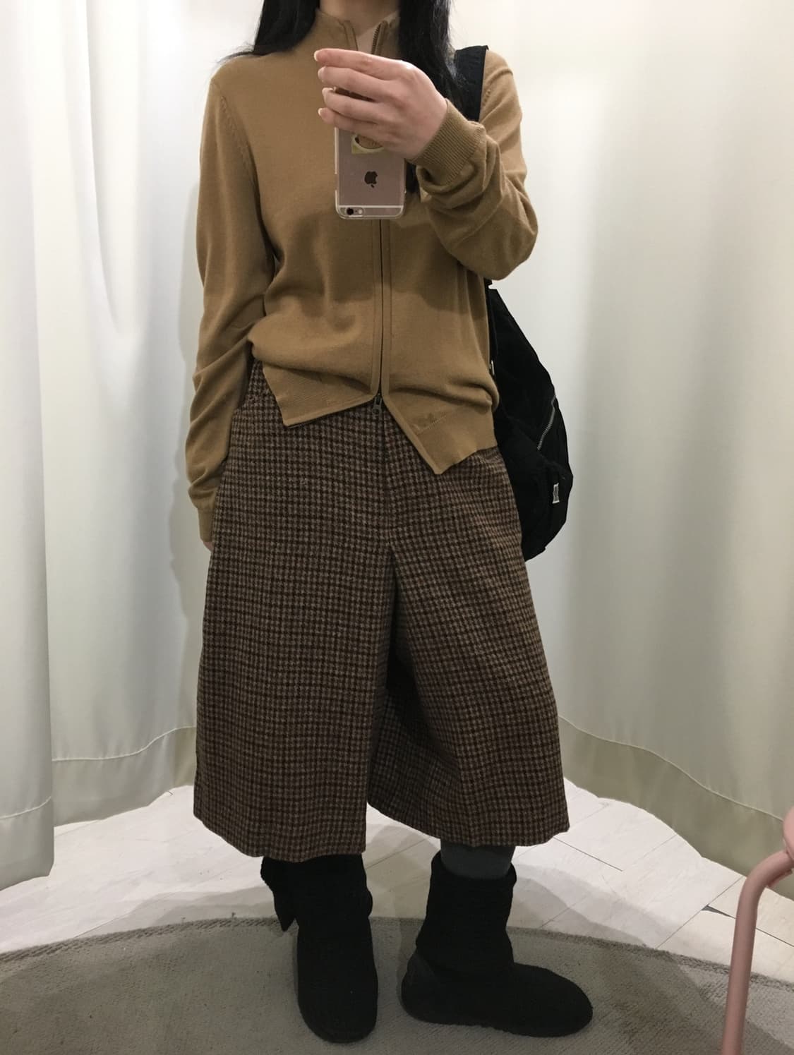 울 체크 카프리 팬츠 상품이미지2