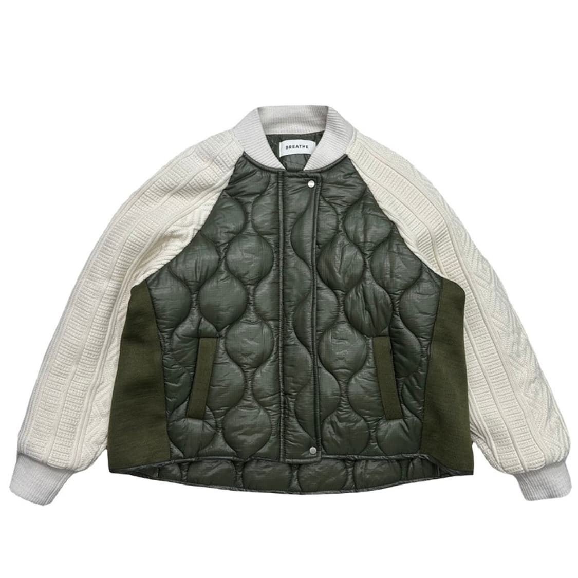 BREATHE 케이블 니트 소매 패딩 자켓 F 상품이미지1