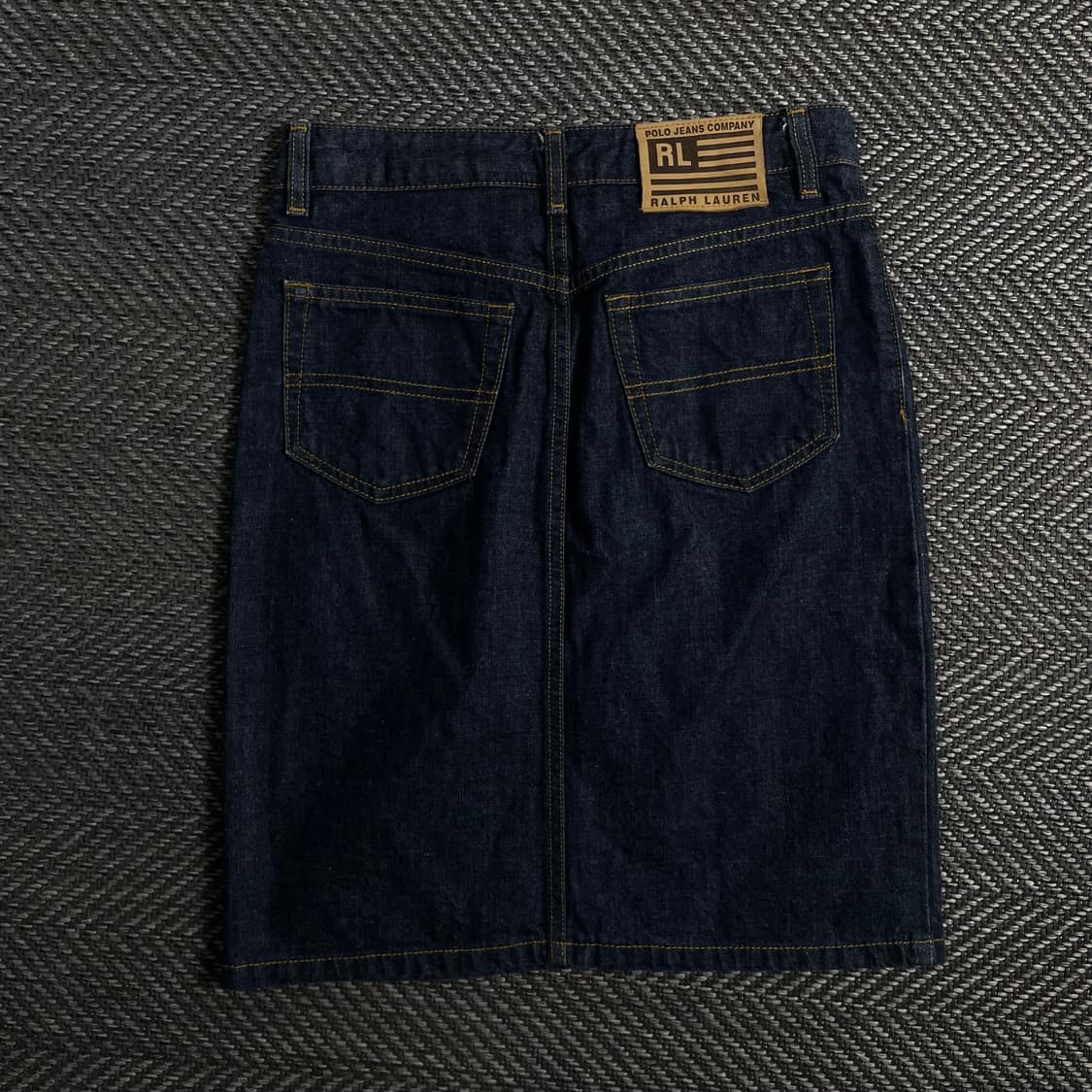 폴로 랄프로렌 레더 로고 데님 스커트o 3947 상품이미지3