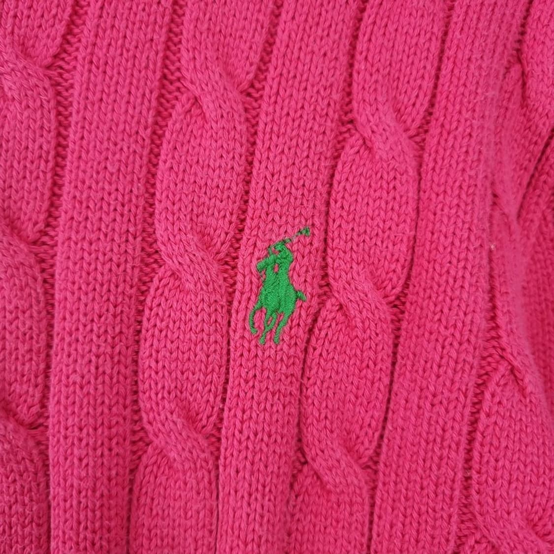 [폴로 랄프로렌] 포니 로고 자수 케이블 꽈배기 니트 핑크 M19975 상품이미지7