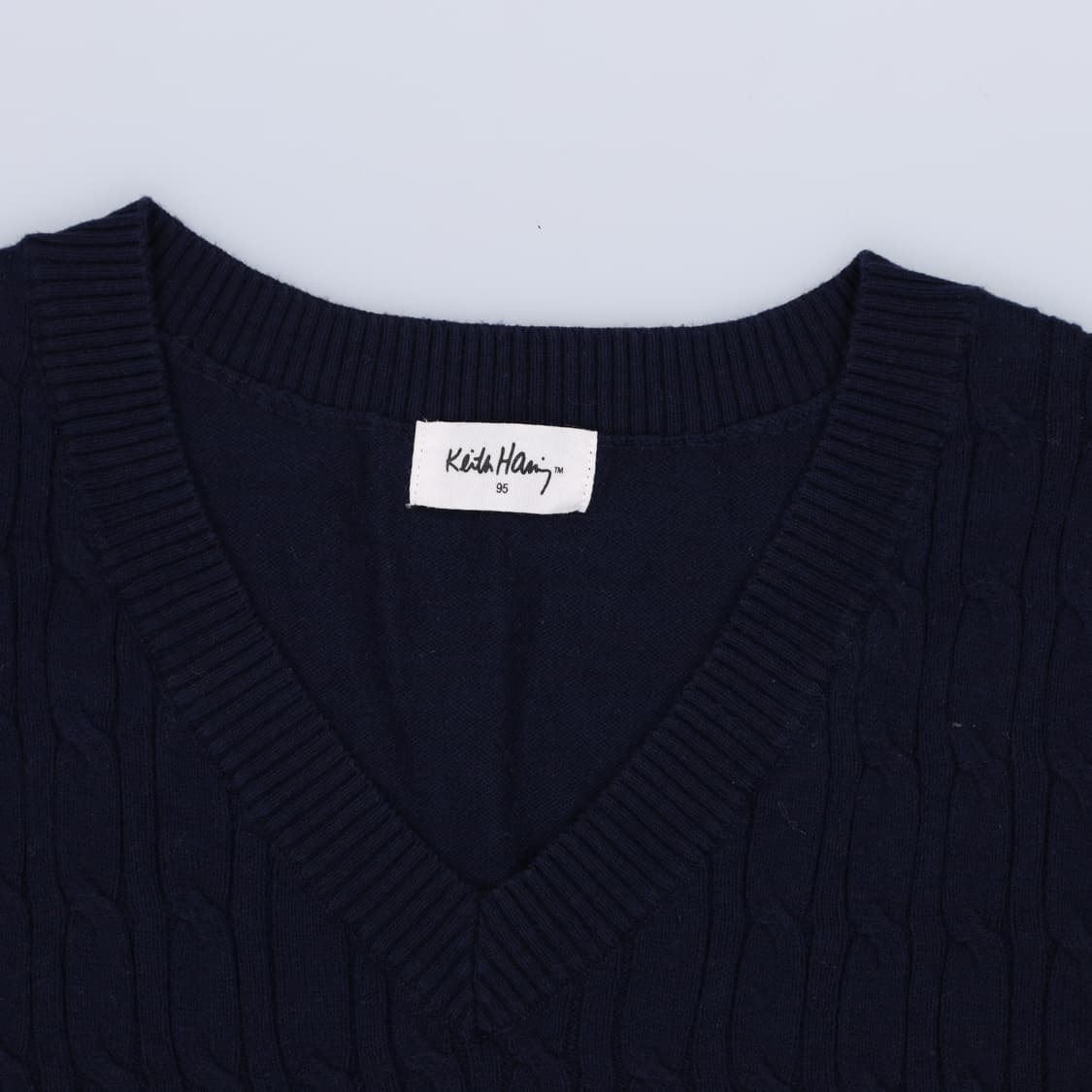 95 키스해링 케이블 니트조끼 0407H1 상품이미지3