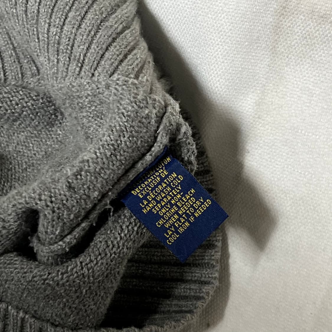 M 폴로랄프로렌 그린 포니 버튼 터틀넥 그레이 코튼 니트 상품이미지5