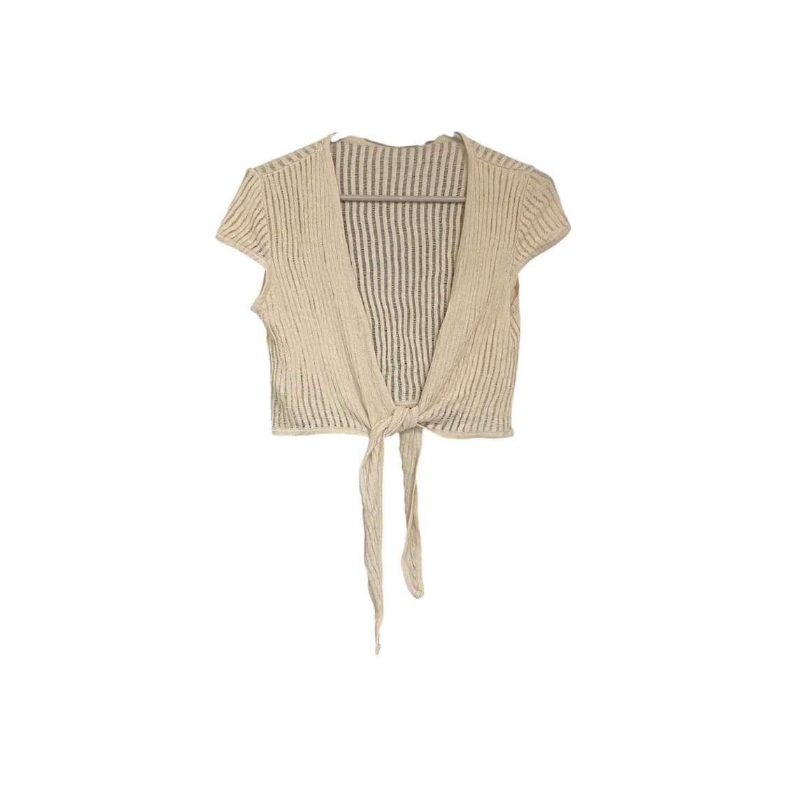 아이보리 타이 반팔 가디건 상품이미지1