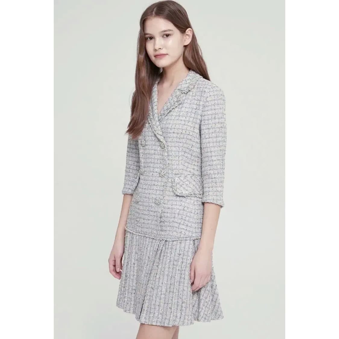 마인 더블 브레스트 린톤 트위드 원피스 상품이미지1