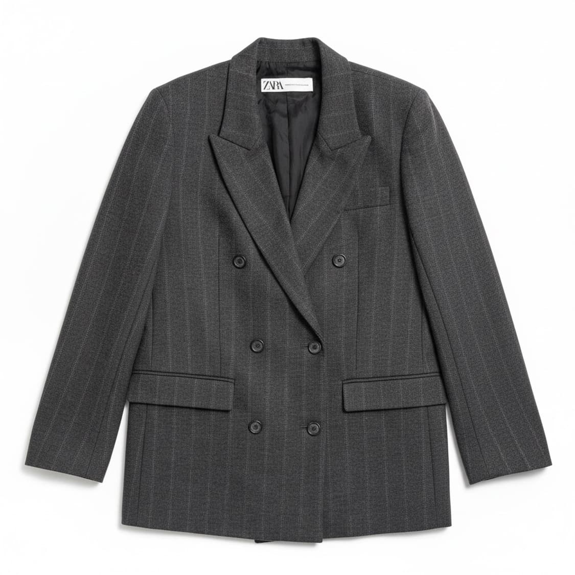 자라 스트라이프 더블 브레스트 자켓 상품이미지1