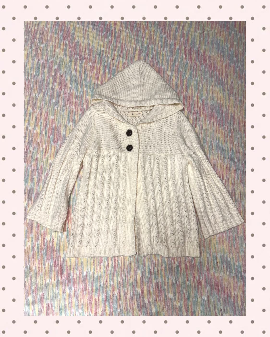 아이보리 투버튼 후드 가디건 상품이미지1