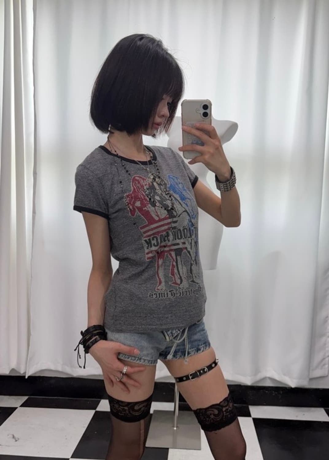 🎸Hysteric Glamour 그레이 프린팅 티셔츠🎸 상품이미지3