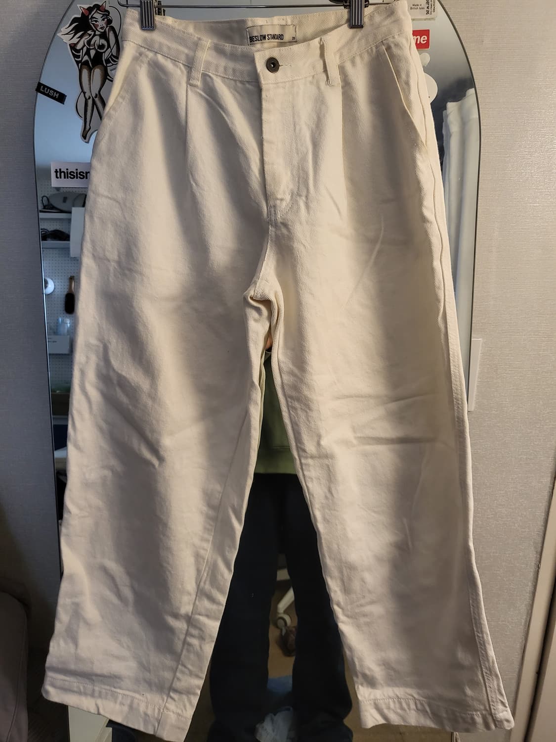 비슬로우 원턱 아이보리 데님 상품이미지1