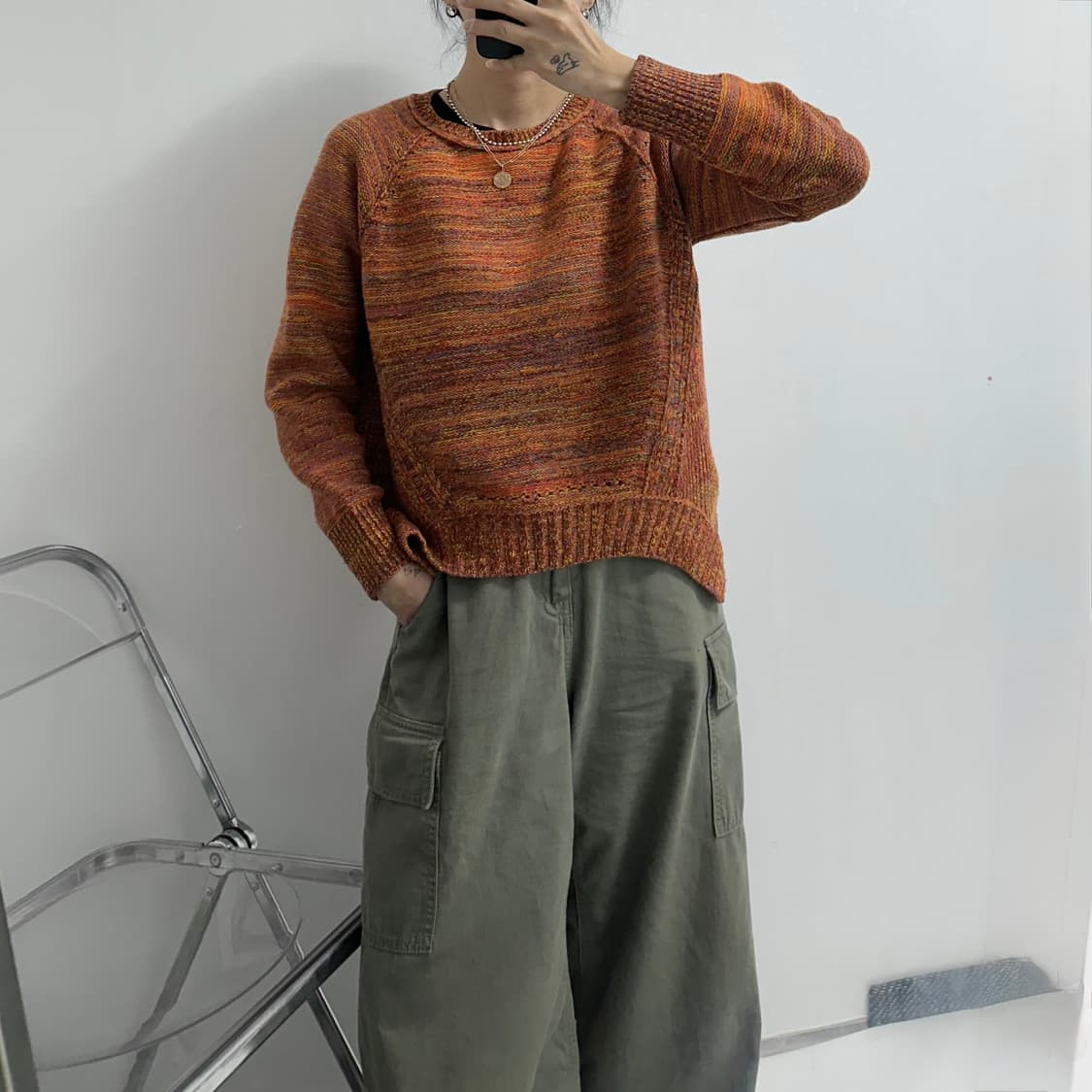 Vintage 빈티지 enc 크롭 니트 상품이미지2