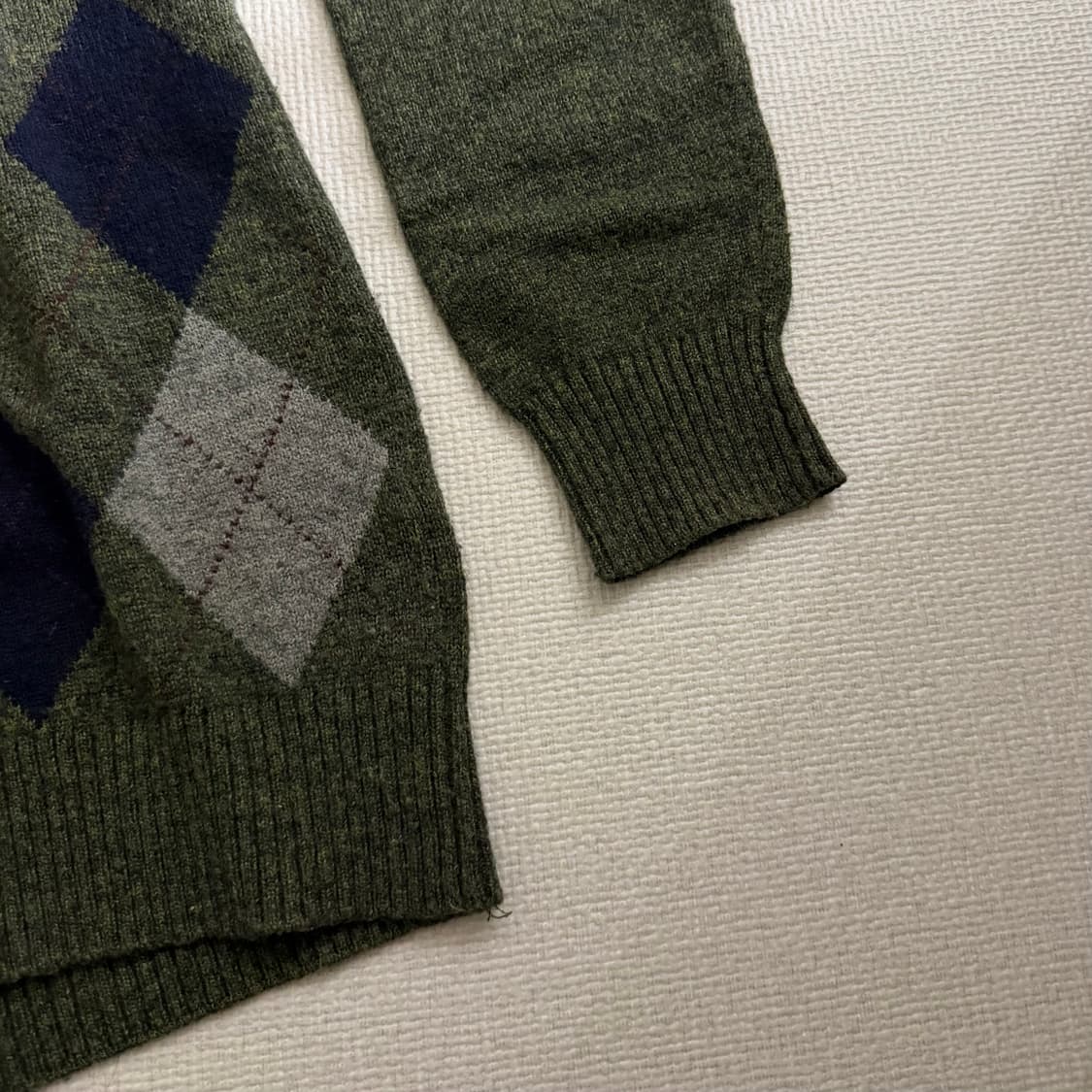 라코스테 카키 그린 아가일 니트 상품이미지2