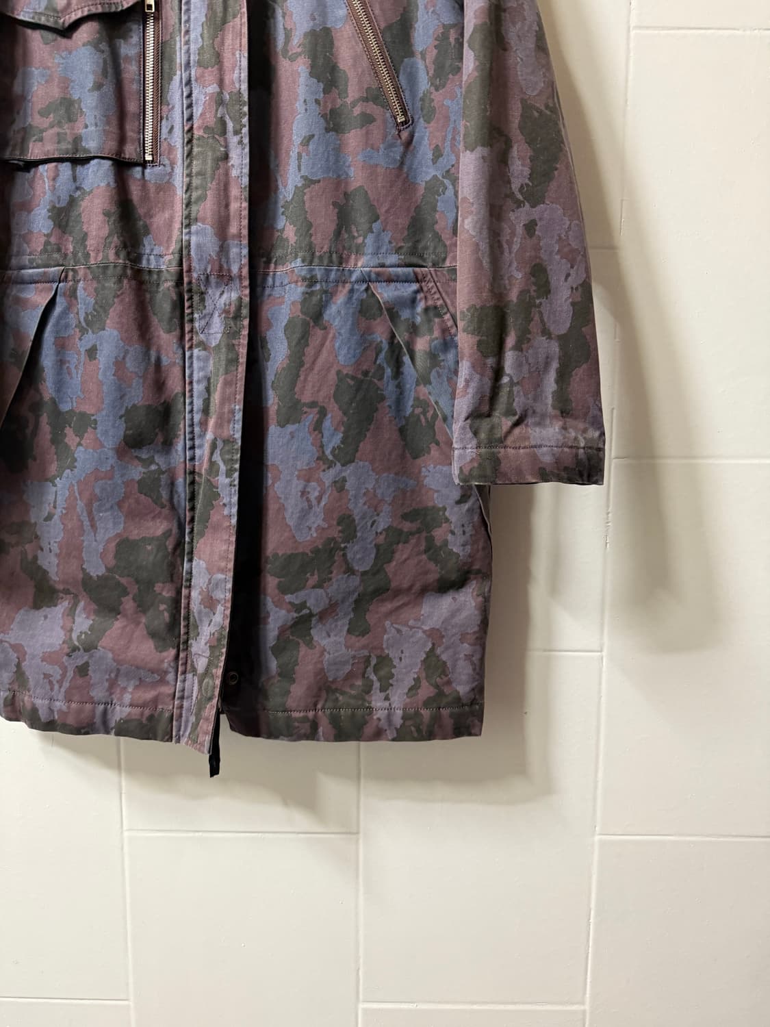 우드우드 롱 카모 후드 코트 상품이미지3