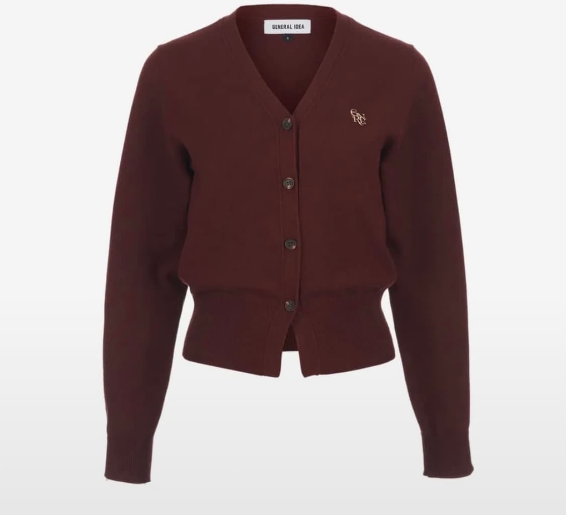 제너럴아이디어 에센셜 가디건 버건디 상품이미지3