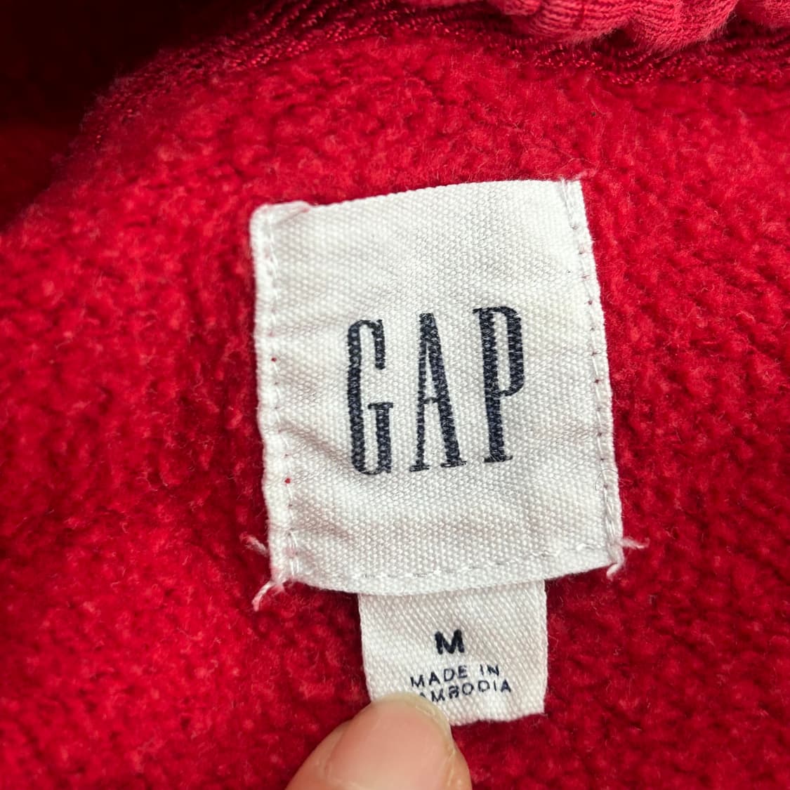 Gap 갭 네이비 로고 레드 후드티 상품이미지6