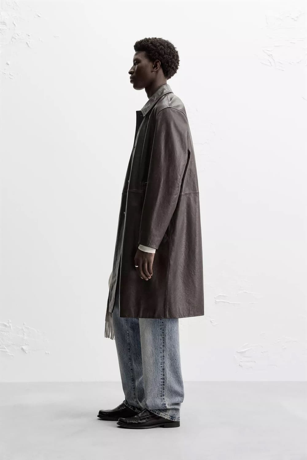 자라 Origins 레더 트렌치 코트 가죽 코트 M 상품이미지6