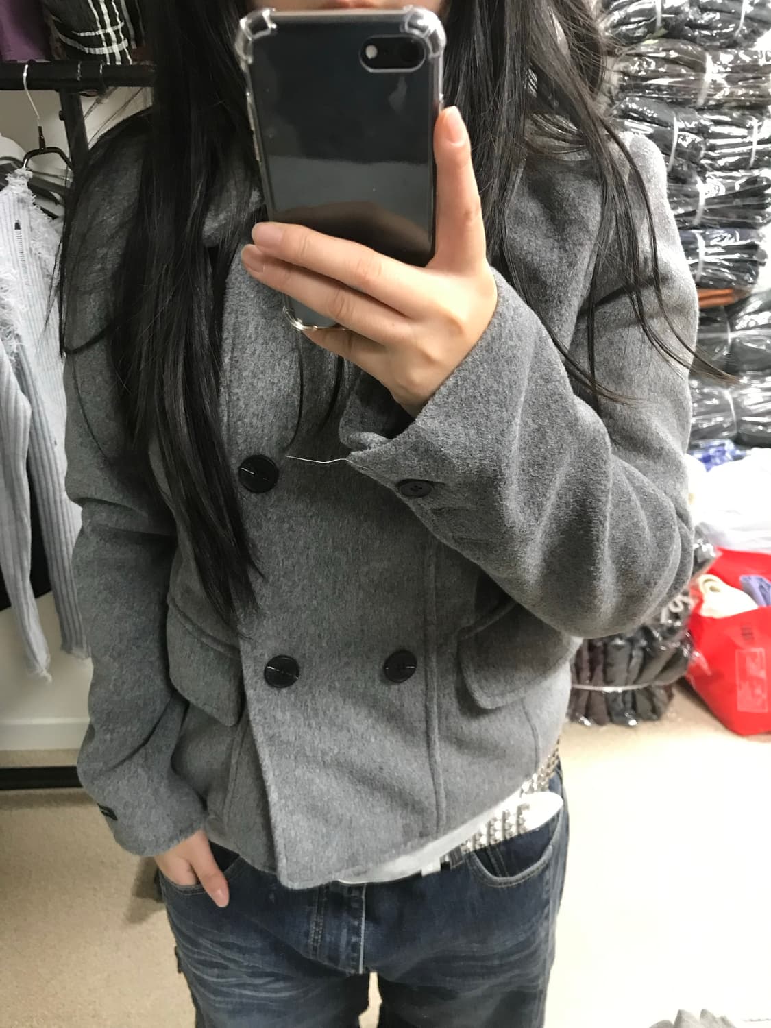 빈티지 더블 숏코트 상품이미지4