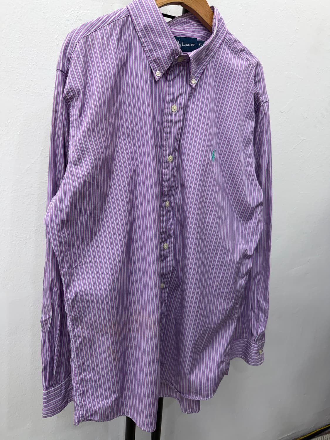 정품) 폴로랄프로렌 남성 스트라이프 셔츠 퍼플 XL 상품이미지2
