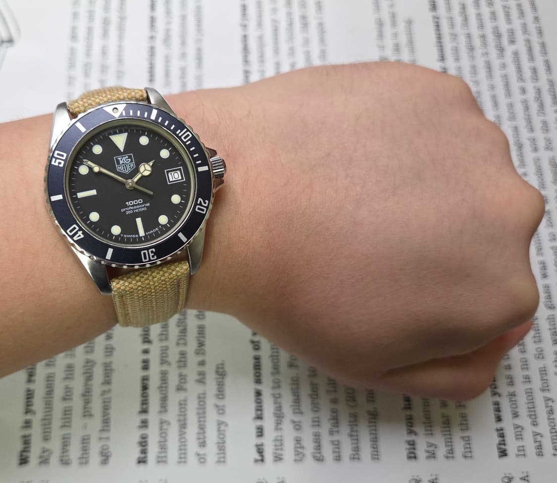 레어] 빈티지 태그호이어 프로페셔널 1000 블랙판 벤츠핸즈 쿼츠 상품이미지8