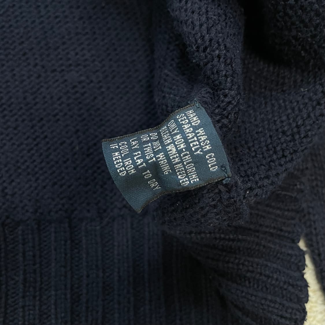 폴로 랄프로렌 포니 로고 코튼 라운드 니트 네이비 상품이미지4