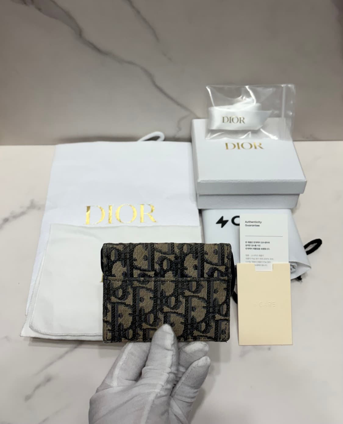 [정품] 디올 오블리크 새들 슬림 카드지갑 번개케어 상품이미지2