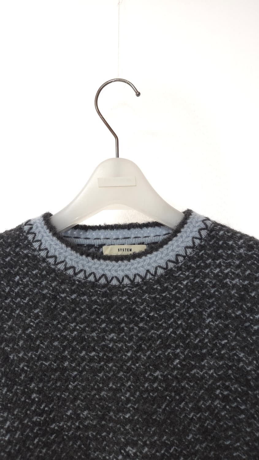 한섬 시스템 컬러블록 밑단 트임 니트 탑 F 사이즈 상품이미지2