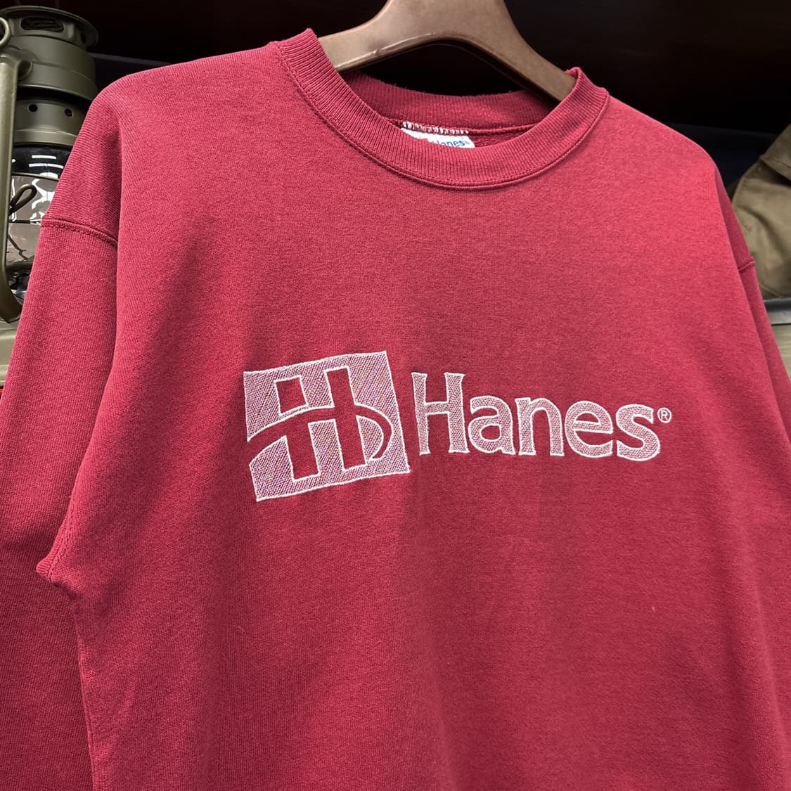90s 헤인즈 헤비웨이트 코튼 크루넥 스웻셔츠 로고자수 N784 상품이미지3