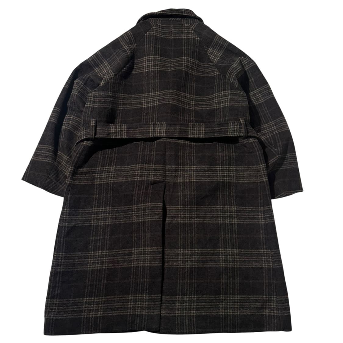 빔즈 하트 체크 로브 싱글 롱코트 상품이미지2