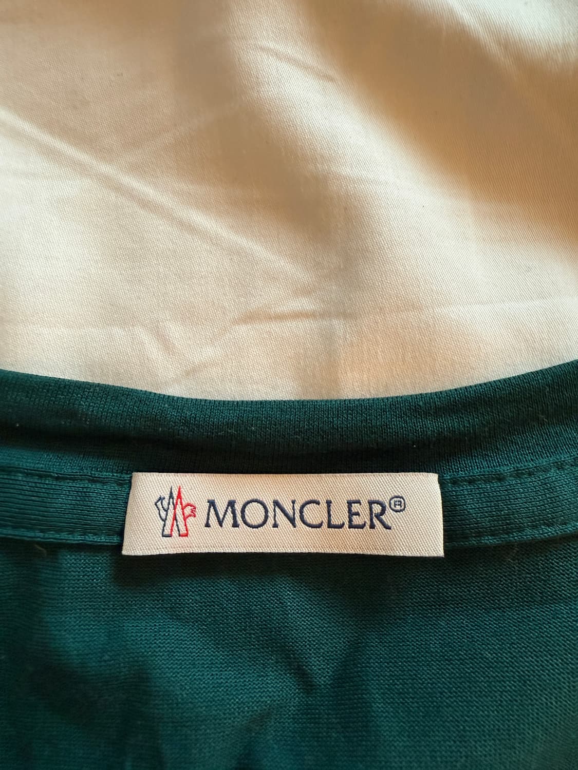 몽클레어 더블 로고 패치 반팔 티셔츠 그린 L 상품이미지5