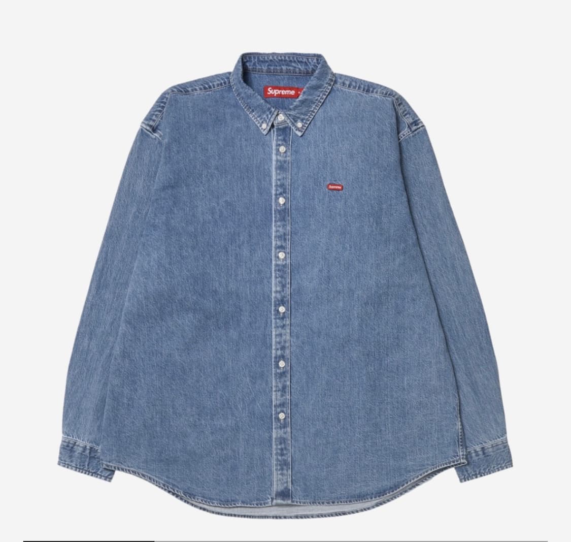 슈프림 스몰 박스 데님 셔츠 워시드 인디고 - 25SS XL 극미중고 상품이미지3