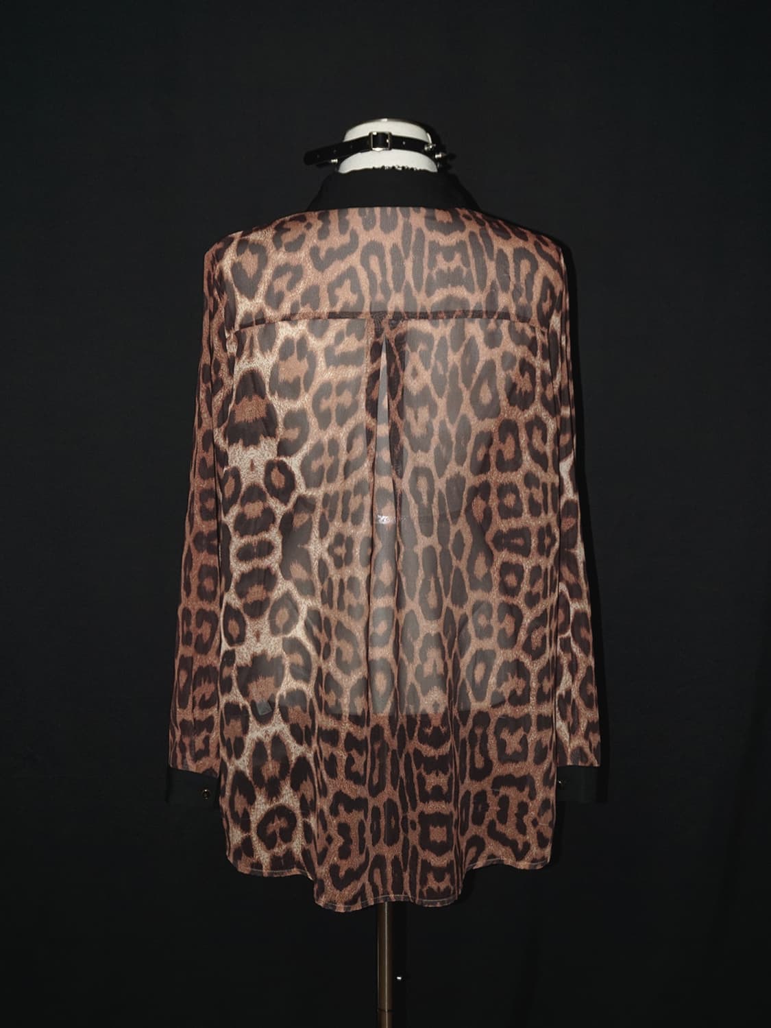 (sorridere) leopard see-through shirt  상품이미지5