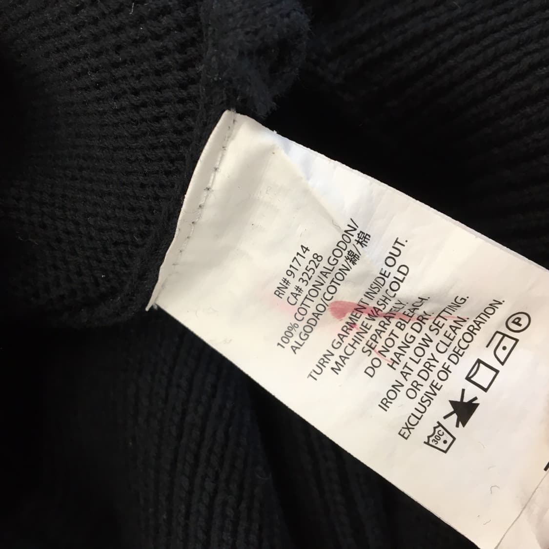 AX 아르마니익스체인지 블랙 코튼 하찌니트 XL  상품이미지6