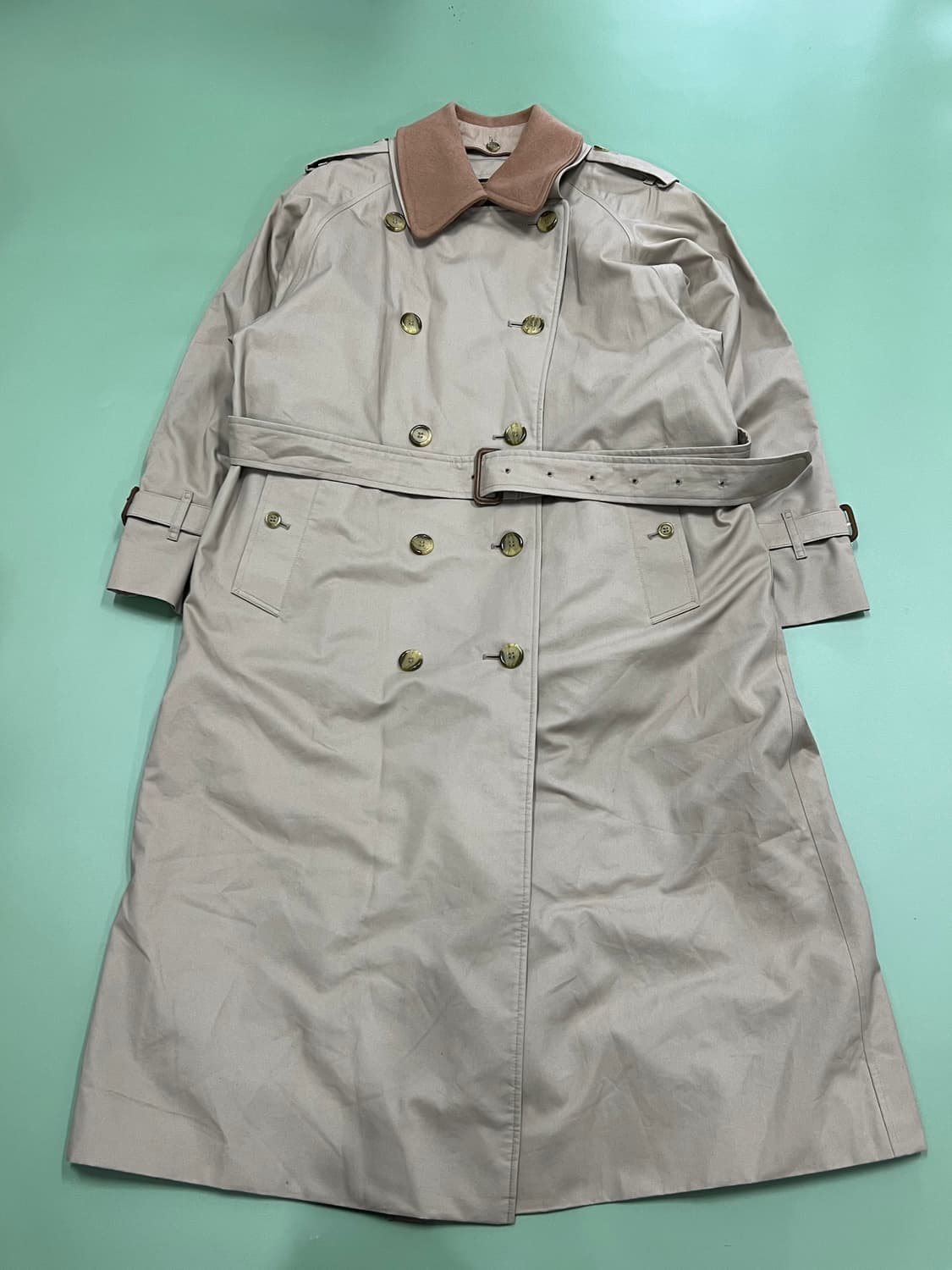 버버리 90s 우먼스 코튼 트렌치 롱 코트 (카라 라이너,라이너 포함) 상품이미지2