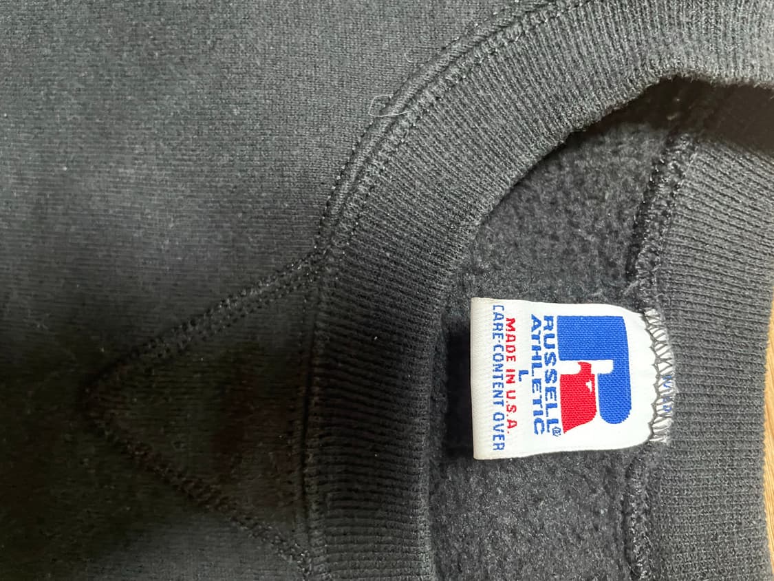 90s 러셀 스웻셔츠 블랙 L 상품이미지2