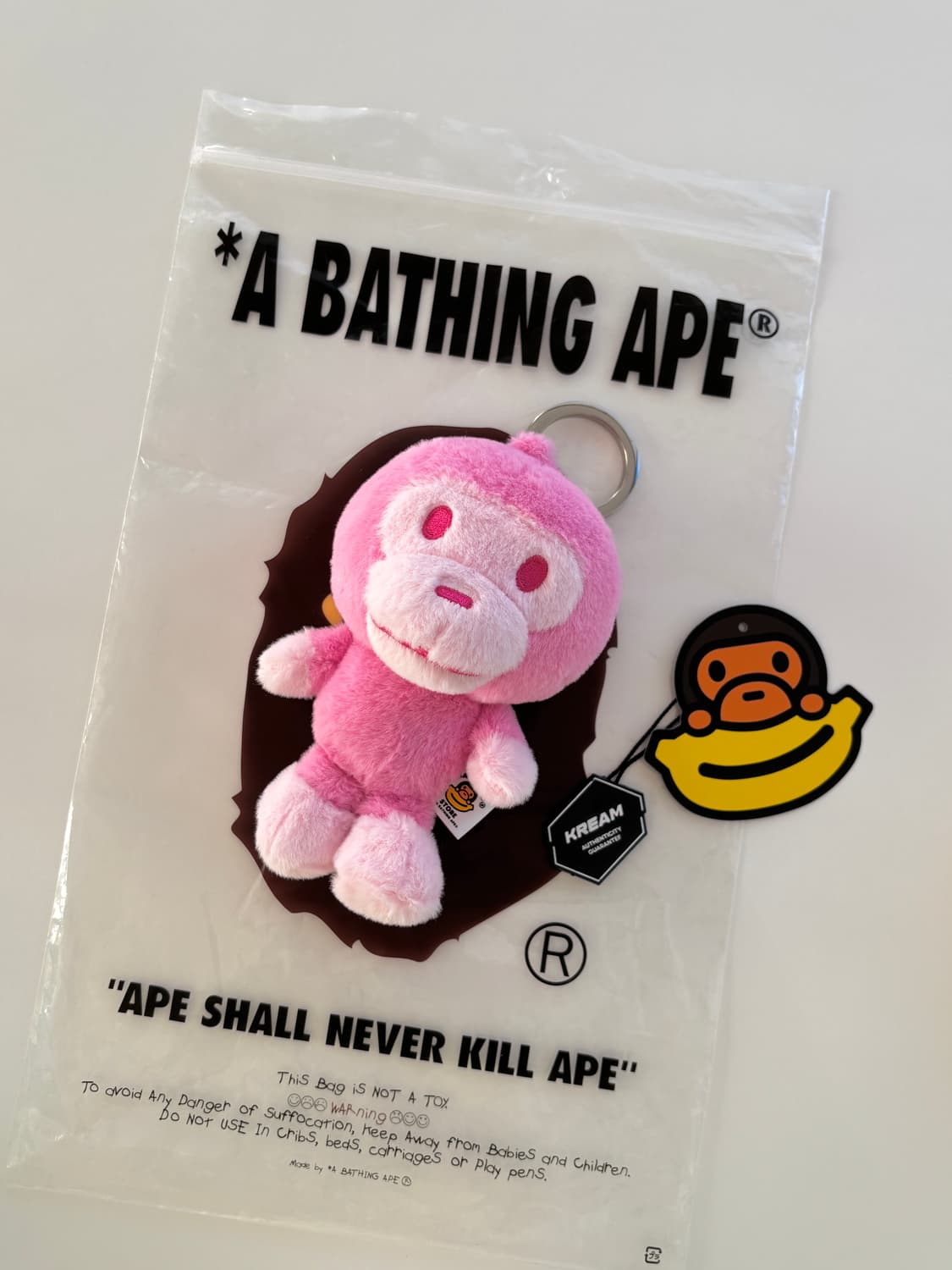 베이프 에이프 핑크 베이비 마일로 키링 원숭이  상품이미지2