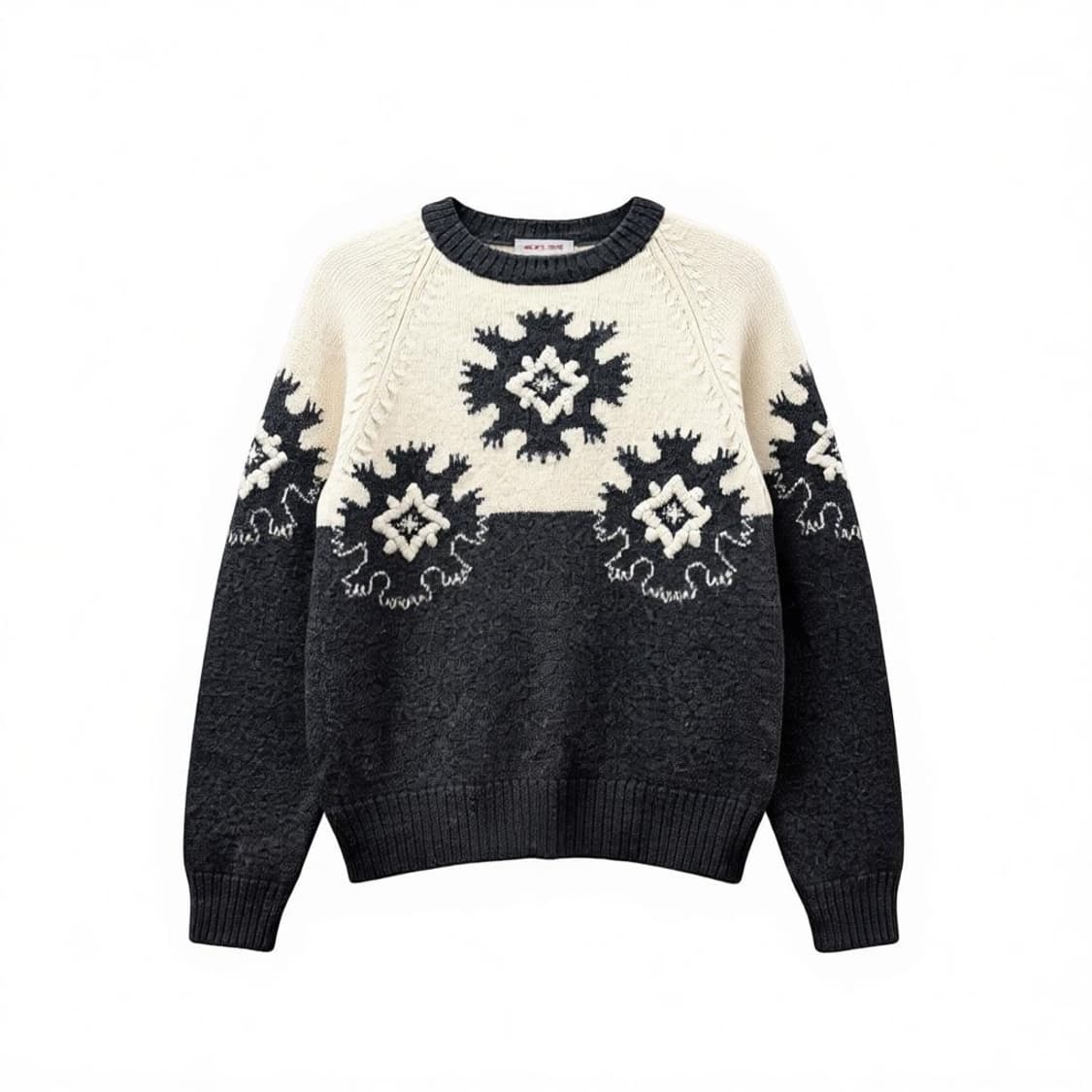 에스닉 패턴 울니트 스노우 플레이크 엠보싱 디테일 상품이미지1