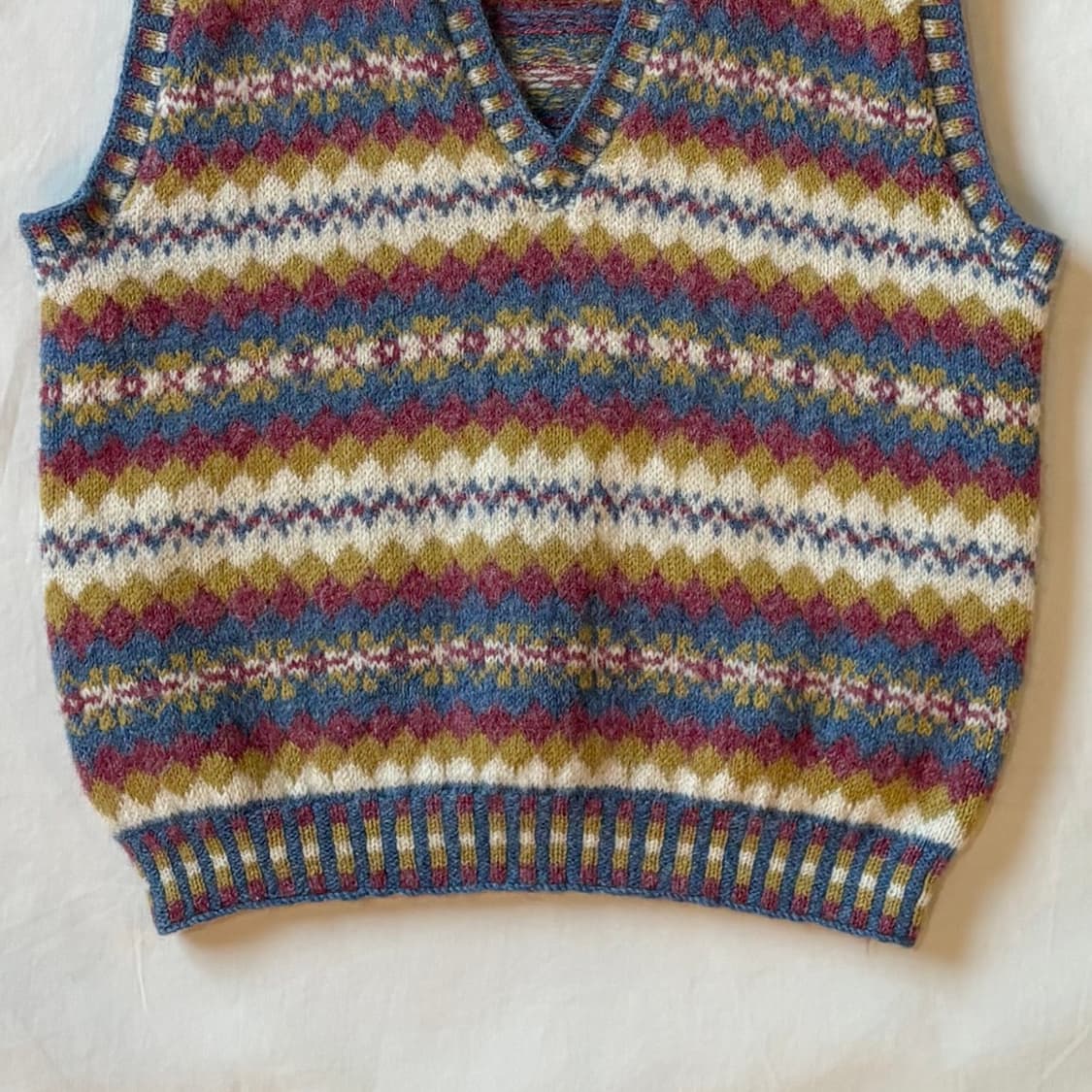 [아동] 80s 스코틀랜드 셰틀랜드 핸드 니티드 페어아일 울 니트 베스트 상품이미지4