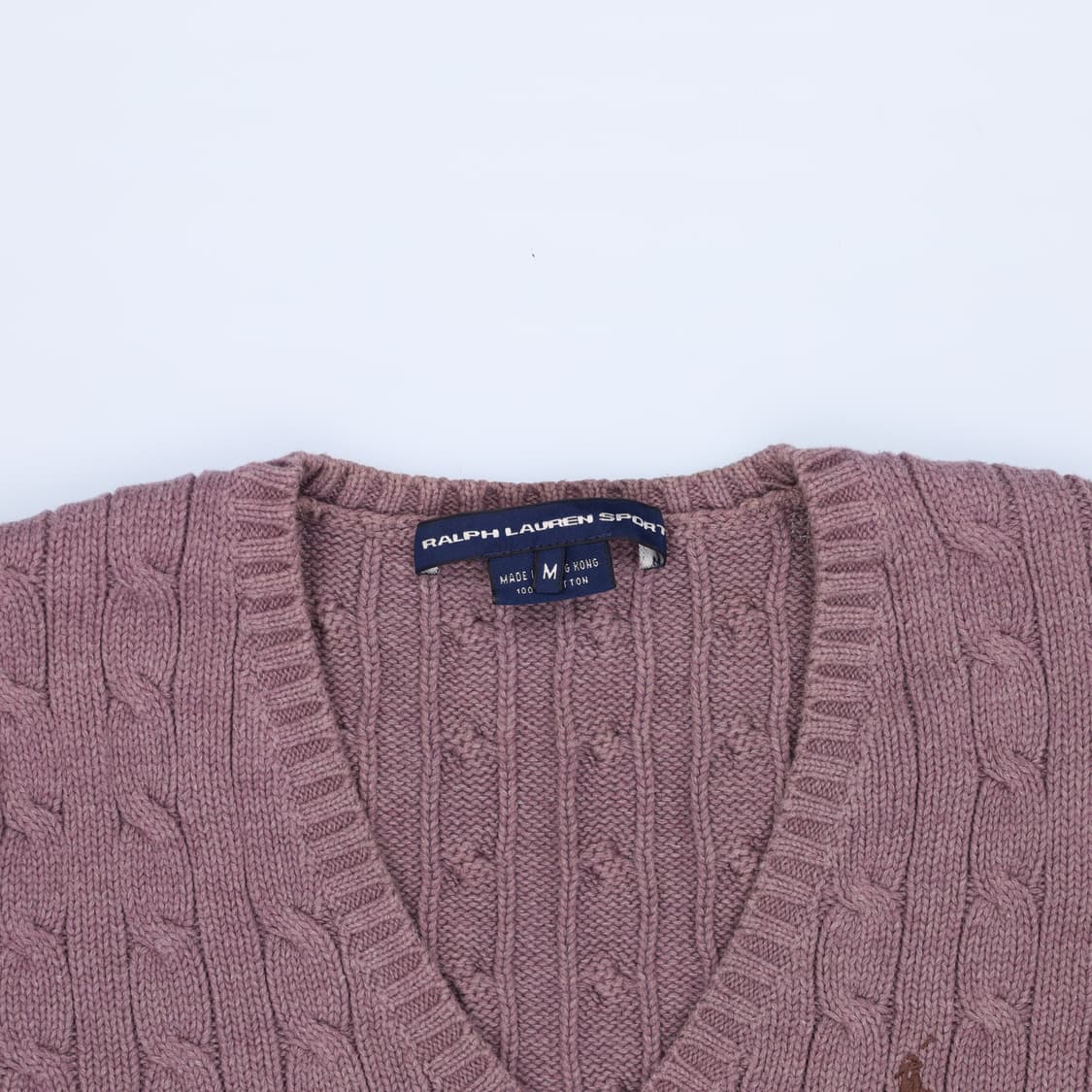 M 폴로 랄프로렌 브이넥 케이블 니트 4201 상품이미지5