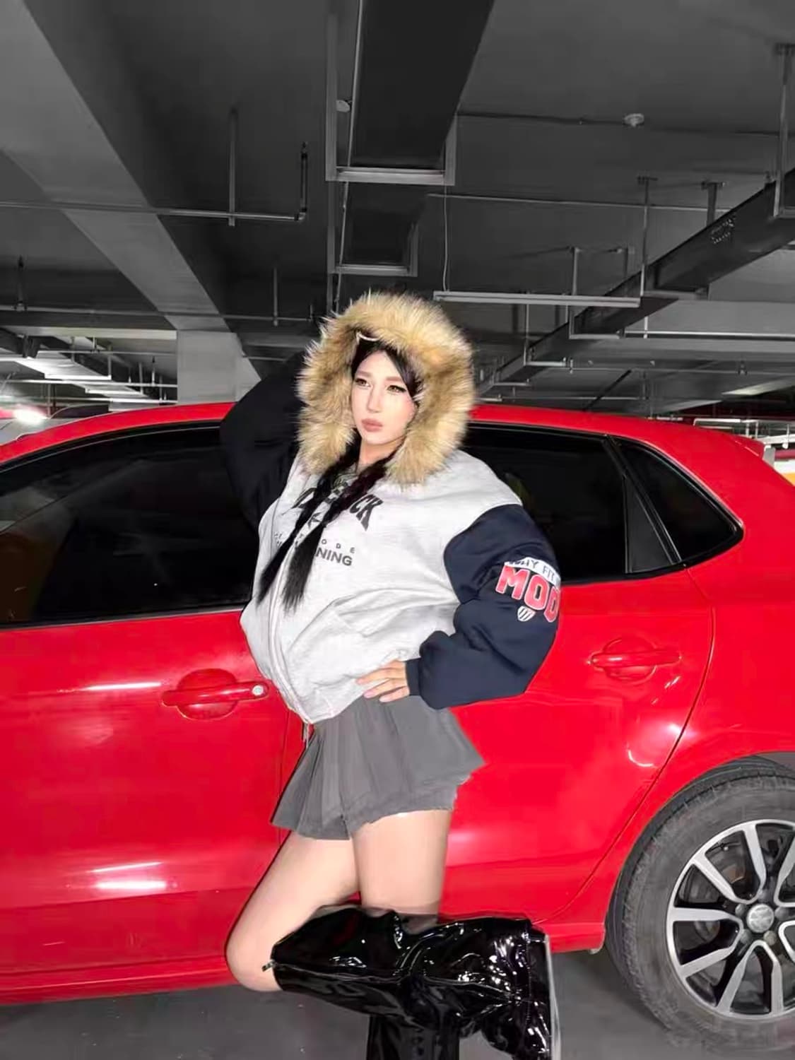 Maverick Logo Fleece Fur Hooded Jacket 상품이미지8