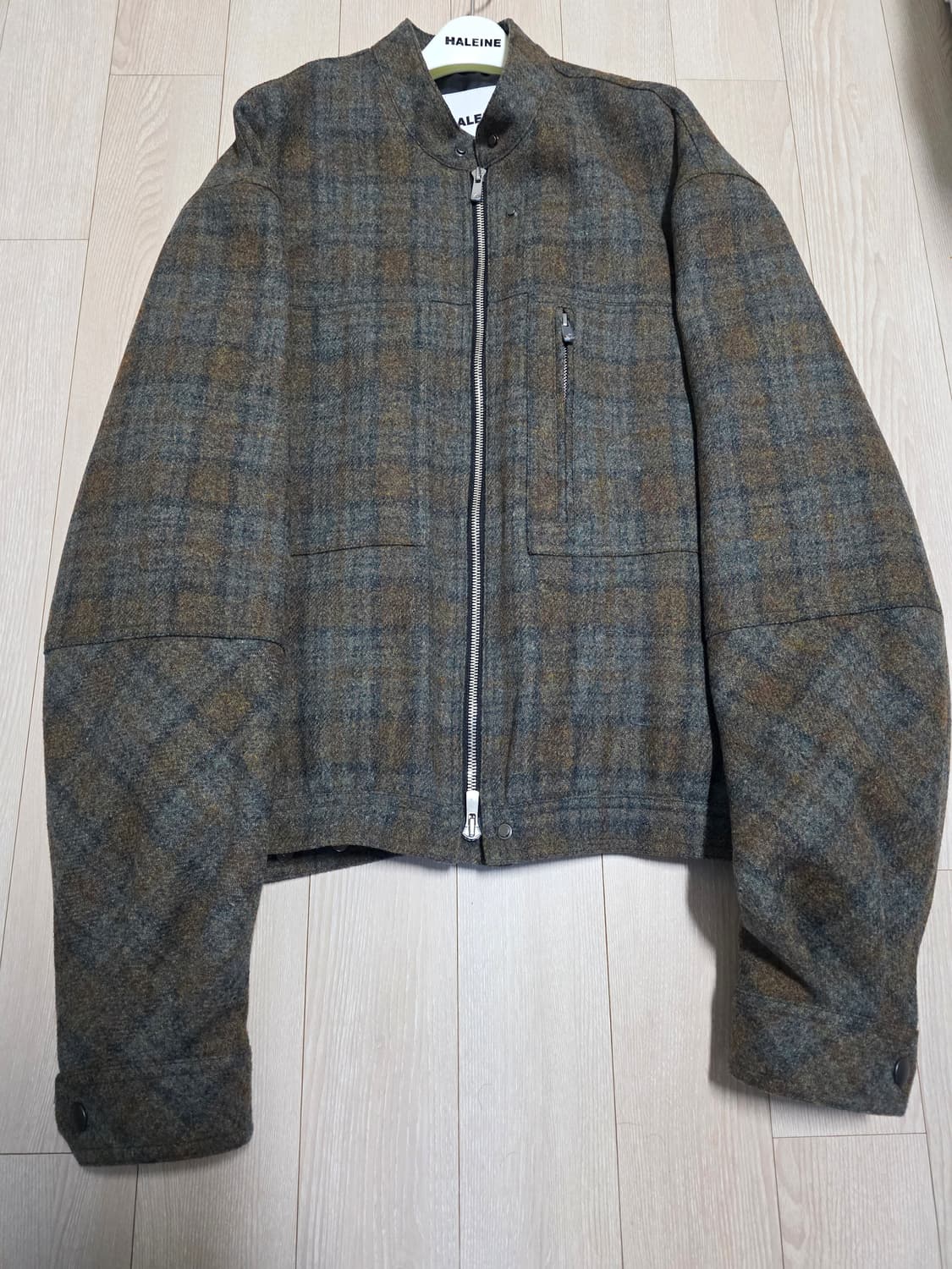 알렌느 울 체크 바이커 자켓(2사이즈) 상품이미지3