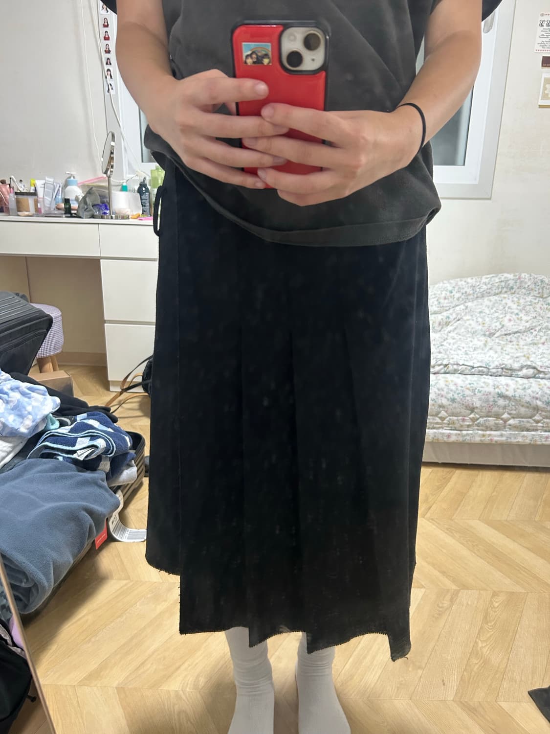 lcdc 언발란스 플리츠 스커트 치마 상품이미지2