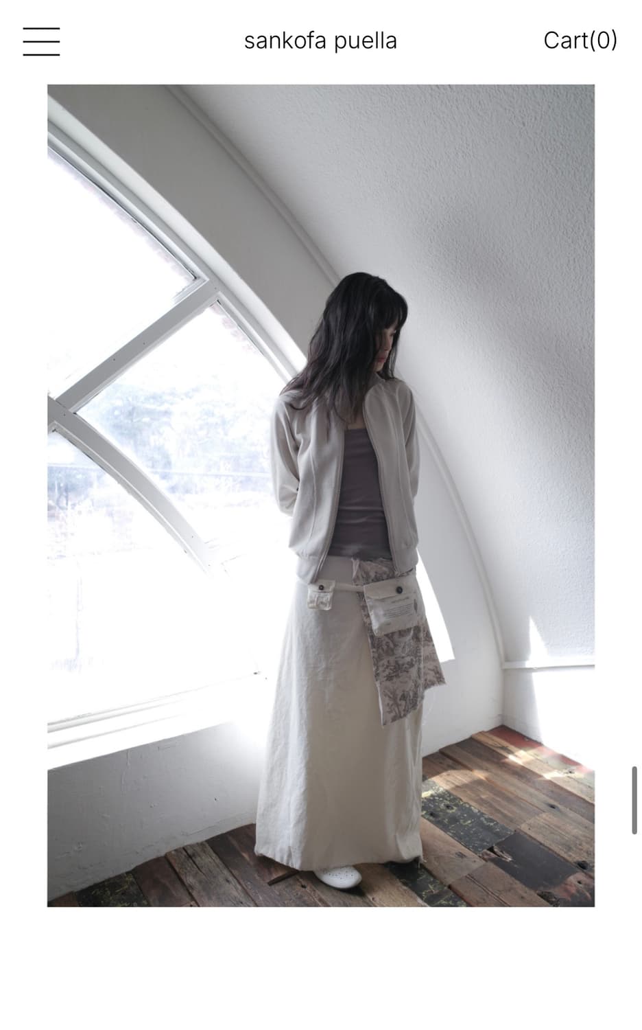 Stitched highneck zip-up (gray beige) 상품이미지2